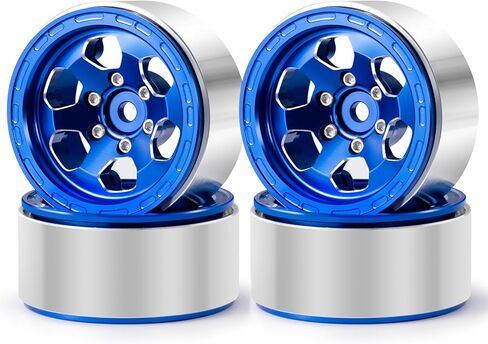 RCHUBAM 1.3 "RC Beadlock Wheel Rims 1/18 مقياس 1.0" بالإضافة إلى عجلات الألومنيوم متوافقة مع 1/18 TRX4M 1/24 AXIAL SCX24 RC CRAWLER UPGRADE (Titanium Gray) in Kuwait