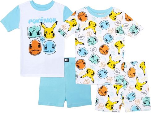 Pokemon Boys' Pikachu 4-Piece Cotton Pajama Set in Saudi Arabia