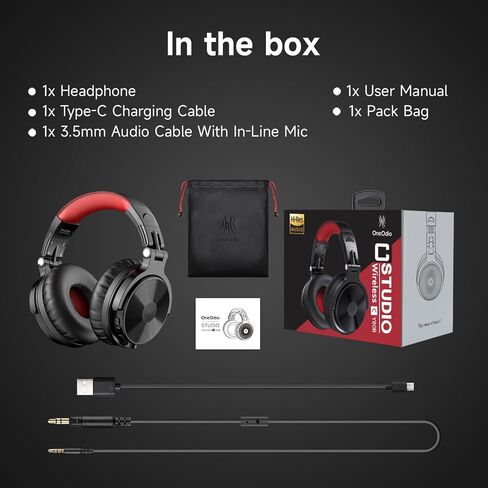 OneOdio Pro C Wired & Wireless Over-Ear Headphones, 110H, 50mm Drivers in Kuwait