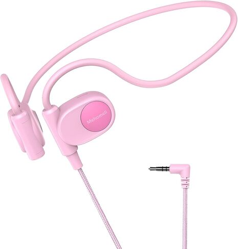 Kid Headphones for School, Air Conduction Open Ear Headphones, 3.5mm Jack Wired Cord, Ultra-Comfort, Ergonomic and Lightweight Design Perfect for School and Outdoor Activities-Pink in Kuwait