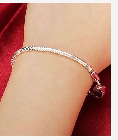 10pcs Adabele 304 Grade Surgical Stainless Steel 3mm Snake Chain Bracelet 7.5 inch Jewelry Making Chain Tarnish Resistant for Large Hole Bead Jewelry Making SJF177-A3 in Saudi Arabia