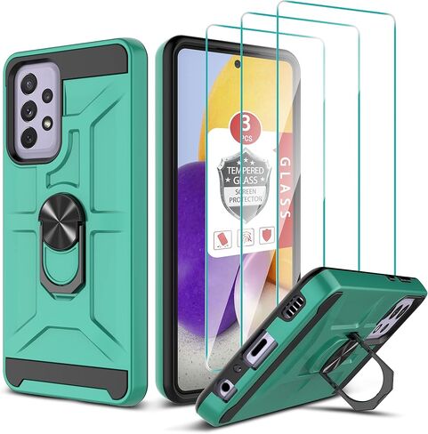 Gamemi for Galaxy A52 4G/5G CASE ، حالة Galaxy A52S مع واقي شاشة زجاجي 3x ، والنيت in Kuwait