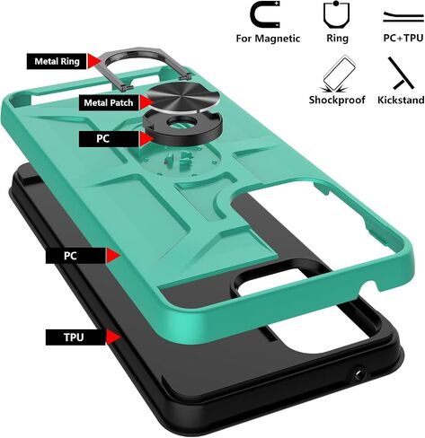 Gamemi for Galaxy A52 4G/5G CASE ، حالة Galaxy A52S مع واقي شاشة زجاجي 3x ، والنيت in Kuwait