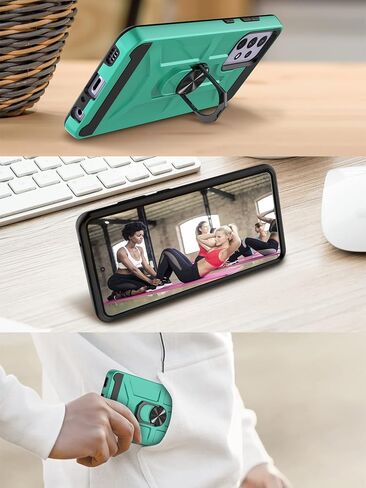 Gamemi for Galaxy A52 4G/5G CASE ، حالة Galaxy A52S مع واقي شاشة زجاجي 3x ، والنيت in Kuwait