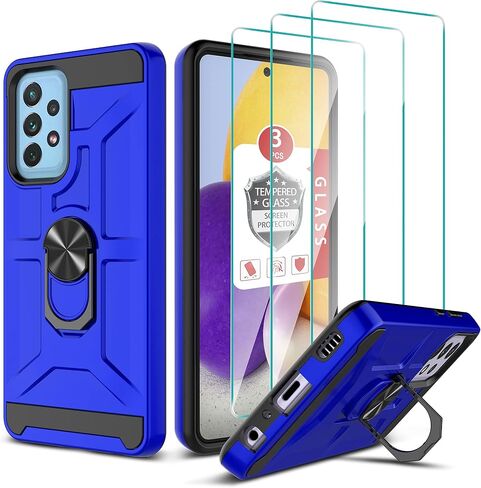 Gamemi for Galaxy A52 4G/5G CASE ، حالة Galaxy A52S مع واقي شاشة زجاجي 3x ، والنيت in Kuwait