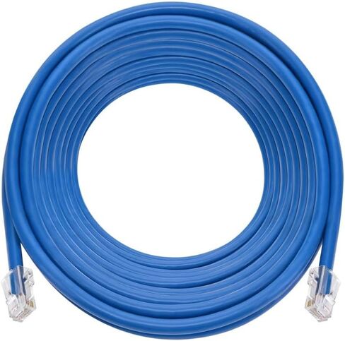 Monoprice Cat6A Patch Cable - 20 Feet - Blue | 26AWG, 10G, Bare Copper Conductor, Gold Plated Copper Connector, RJ45, Non-booted Ethernet Cable in Saudi Arabia