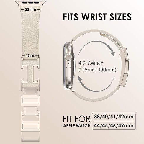 XINGYAS Leather Magnetic Watch Band Compatible with Apple Watch Ultra Band 49mm 46mm 45mm 44mm 42mm 41mm 40mm 38mm, Replacement Strap for Women Men iWatch Ultra 2/Ultra/SE/Series 10/9/8/7/6/5/4/3/2/1 in Kuwait