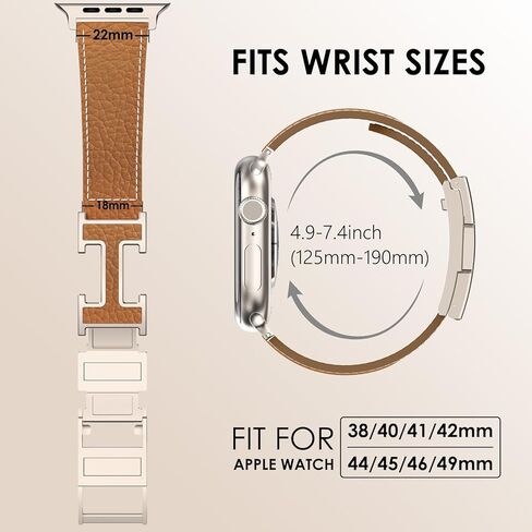 XINGYAS Leather Magnetic Watch Band Compatible with Apple Watch Ultra Band 49mm 46mm 45mm 44mm 42mm 41mm 40mm 38mm, Replacement Strap for Women Men iWatch Ultra 2/Ultra/SE/Series 10/9/8/7/6/5/4/3/2/1 in Saudi Arabia