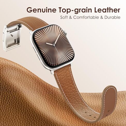 XINGYAS Leather Magnetic Watch Band Compatible with Apple Watch Ultra Band 49mm 46mm 45mm 44mm 42mm 41mm 40mm 38mm, Replacement Strap for Women Men iWatch Ultra 2/Ultra/SE/Series 10/9/8/7/6/5/4/3/2/1 in Saudi Arabia