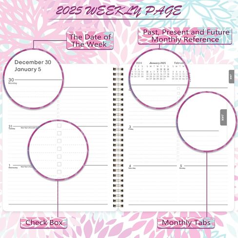 MaaIbok Planner 2025-2026 - 2025-2026 Academic Planner, JUL 2025 - JUN 2026 Planner, 8" x 10" Weekly Monthly Planner with Monthly Tabs, to-do Lists, Twin-Wire Binding, Thick Paper, Perfect for learning in Saudi Arabia