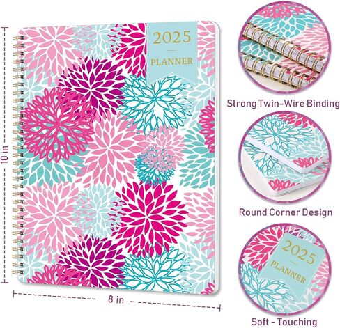 MaaIbok Planner 2025-2026 - 2025-2026 Academic Planner, JUL 2025 - JUN 2026 Planner, 8" x 10" Weekly Monthly Planner with Monthly Tabs, to-do Lists, Twin-Wire Binding, Thick Paper, Perfect for learning in Saudi Arabia