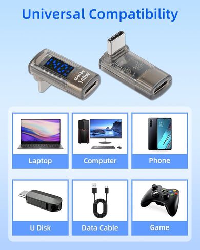 USB A Female to USB C Female Adapter,Type C to USB A Adapter Double Side,36W Fast Charging，10Gbps Data Transmission，with LED Display，Suitable for Laptops, Desktop Computers(2 Pack) in Saudi Arabia