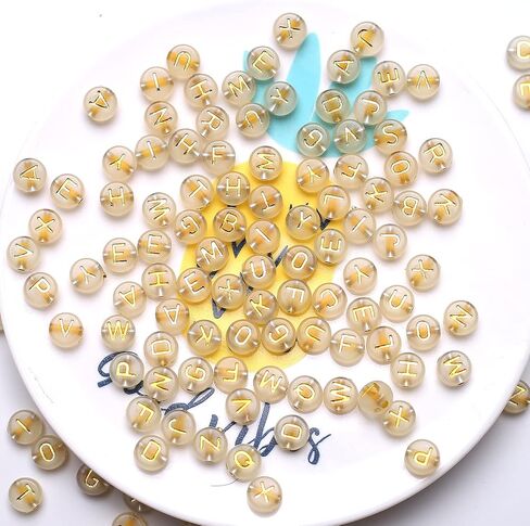 DAHI 1000pcs Acrylic Alphabet Beads - A-Z Round Letter Beads for Jewelry Making (Black Transparent) in Saudi Arabia