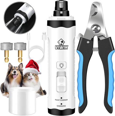 2 in 1 Dog Nail Trimmers with LED Light for Bloodline, Dog Comb, Dog Nail Clippers with Quick Sensor & Safety Guard to Avoid Overcutting, Cat Puppy Claw Clipper for Grooming with Nail File Blue in Saudi Arabia