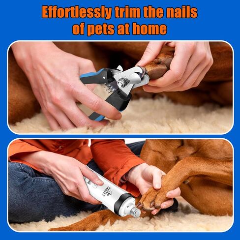 2 in 1 Dog Nail Trimmers with LED Light for Bloodline, Dog Comb, Dog Nail Clippers with Quick Sensor & Safety Guard to Avoid Overcutting, Cat Puppy Claw Clipper for Grooming with Nail File Blue in Saudi Arabia