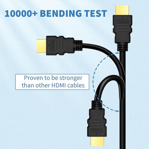 5-Pack HDMI Cable 3 ft 2.0 4K Ultra HD/Cord,High-Speed, 18Gbps,2.0b @60Hz,(1080P 2160P HDR),Black HDMI Cord，for Laptop, Monitors, HDTV in Saudi Arabia