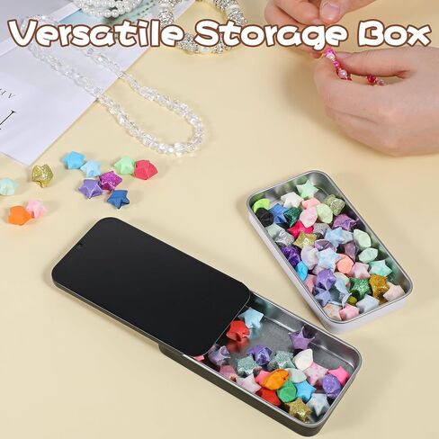 JIYIN 3 PCS Metal Tin Box Containers, 3.15x1.34x0.47Inch Slide Top Tin Containers Rectangular Empty Hinged Tin Boxs, Portable Box Containers Mini Tins with Lids for Candies, Jewelry, Crafts in Saudi Arabia