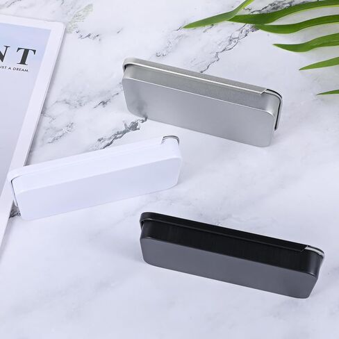 JIYIN 3 PCS Metal Tin Box Containers, 3.15x1.34x0.47Inch Slide Top Tin Containers Rectangular Empty Hinged Tin Boxs, Portable Box Containers Mini Tins with Lids for Candies, Jewelry, Crafts in Saudi Arabia