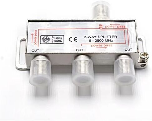 Coronir 4 Way Coaxial Cable Splitter 5-2500MHz لتلفزيون STB ، الهوائي و MOCA Network ، FLEST HOTENNA FLITITER لـ RG6 RG59 Coax Cable Satellite HDTV ، حزمة 1 in Kuwait