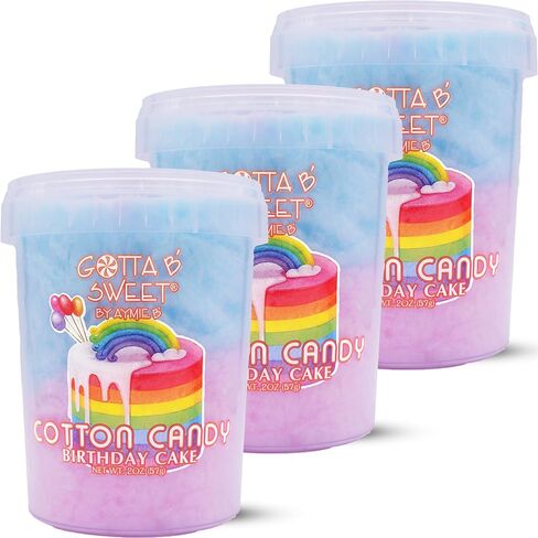 Gotta B Sweet Cupcake Cotton Candy - 2 oz Reclosable Jar - Pink and Yellow - Birthday Party Treats for Kids in Saudi Arabia