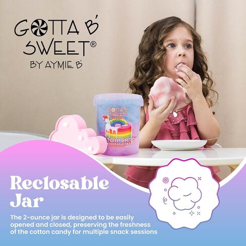 Gotta B Sweet Cupcake Cotton Candy - 2 oz Reclosable Jar - Pink and Yellow - Birthday Party Treats for Kids in Saudi Arabia