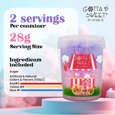 Gotta B Sweet Cupcake Cotton Candy - 2 oz Reclosable Jar - Pink and Yellow - Birthday Party Treats for Kids in Saudi Arabia