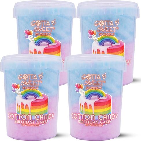 Gotta B Sweet Cupcake Cotton Candy - 2 oz Reclosable Jar - Pink and Yellow - Birthday Party Treats for Kids in Saudi Arabia
