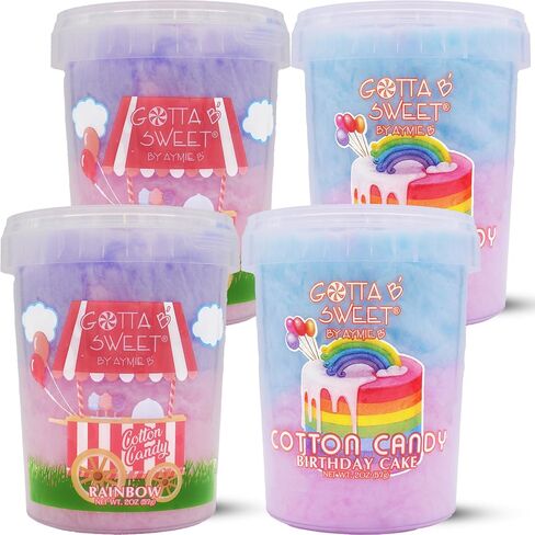 Gotta B Sweet Cupcake Cotton Candy - 2 oz Reclosable Jar - Pink and Yellow - Birthday Party Treats for Kids in Saudi Arabia
