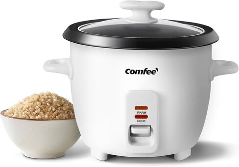 COMFEE' Compact Rice Cooker 8 Cups Cooked/4 Cups Uncooked, 9-in-1 Multi Cooker, Fast Rice Maker, Steam, Brown Rice, Grains, Fuzzy Logic Technology, Grey in Saudi Arabia