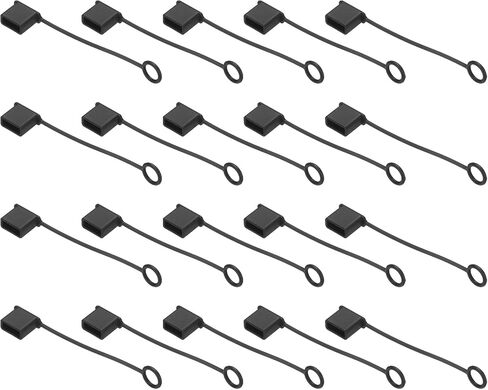 MECCANIXITY 20pcs USB Port Cover Anti Dust Silicone USB Type-A Female Ports Protective Cover Protectors for PC Laptop, Black in Kuwait