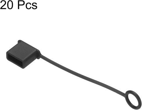 MECCANIXITY 20pcs USB Port Cover Anti Dust Silicone USB Type-A Female Ports Protective Cover Protectors for PC Laptop, Black in Kuwait
