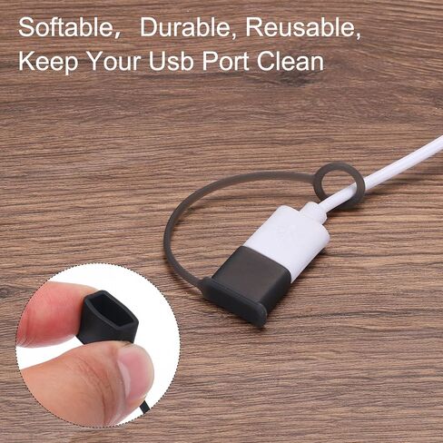 MECCANIXITY 20pcs USB Port Cover Anti Dust Silicone USB Type-A Female Ports Protective Cover Protectors for PC Laptop, Black in Kuwait