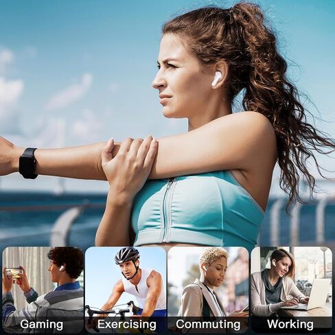 kurdene Wireless Earbuds, Bluetooth 5.3 in Ear Buds Light Weight Headphones with Deep Bass Sound,48 Hours Playtime Headset,Clear Calls Earphones with Mics for Sports Workout White in Kuwait