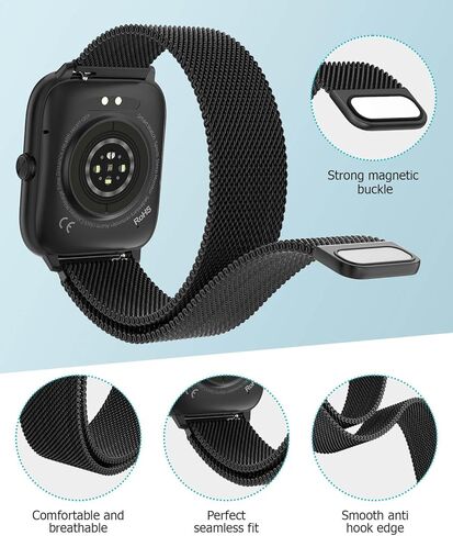 2.06" AMOLED Smart Watches with Blood Pressure, 118 Sports Modes, Fitness Activity Tracker for Men Women, Heart Rate Sleep SpO2 and Stress Monitor, IP68 Waterproof, Compatible with Android and iPhone in Kuwait