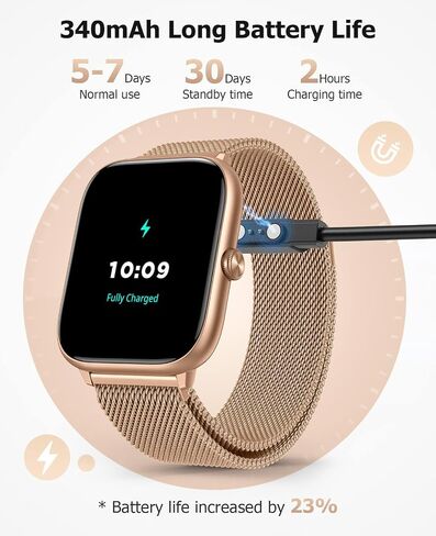 Pink Smart Watch for Women, Bluetooth Call, Blood Pressure, 2.06" AMOLED, 118 Sports, Fitness Tracker, Heart Rate/SpO2/Sleep/Stress Monitor, IP68 Waterproof, Liquid Silicone, Gift for Her Android iOS in Kuwait
