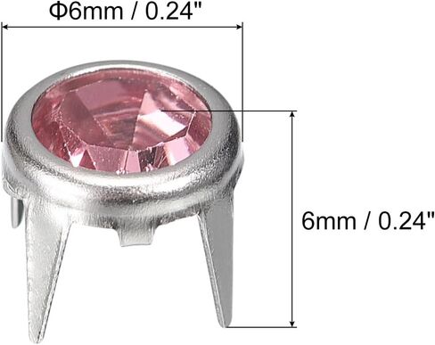 uxcell 120Pcs Rhinestone Stud Refills, 7mm/0.28" Rhinestone Claw Beads Nailhead, Rivets Metal Spikes Rivet Decorative for DIY Leather Craft Making Purse Clothing Shoes Belt, Silver White in Saudi Arabia