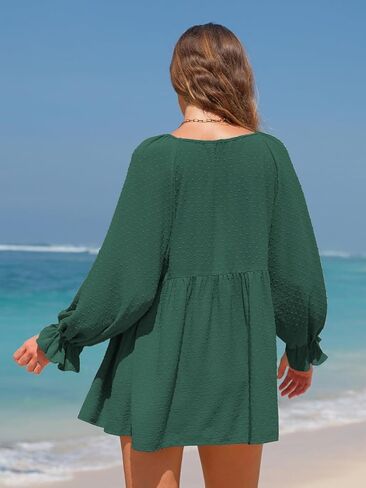 بلوزات نسائية بأكمام طويلة من EXLURA بلوزات بيبي دول منقط سويسري ملابس فضفاضة تناسب الأمومة 2024 قمصان تونيك للخريف ملابس علوية غير رسمية أنيقة in Kuwait