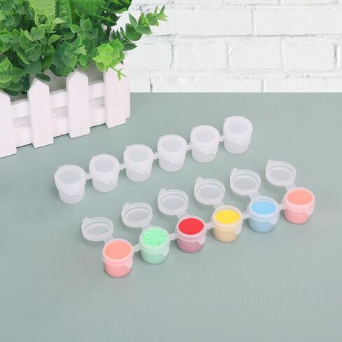 1200 Pieces 0.17oz Empty Paint Pot, 150 Strips Acrylic Mini Paint Pots Strips Storage with Lids for for Art, Outdoor Sketching, and Art Festivals Art Festivals in Saudi Arabia