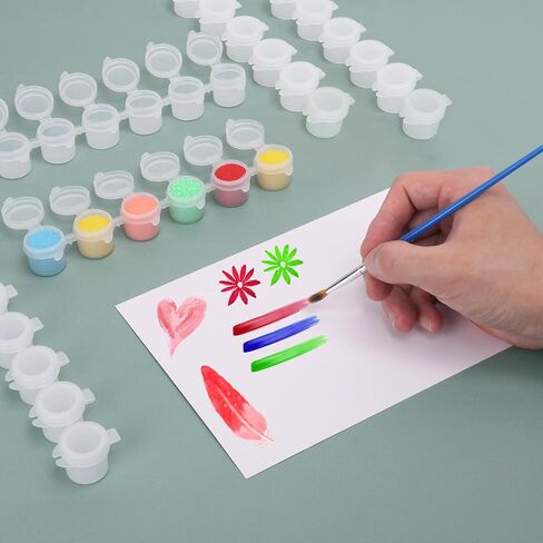 1200 Pieces 0.17oz Empty Paint Pot, 150 Strips Acrylic Mini Paint Pots Strips Storage with Lids for for Art, Outdoor Sketching, and Art Festivals Art Festivals in Saudi Arabia