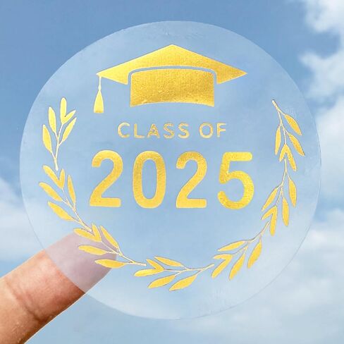100 قطعة من ملصقات التخرج، فئة 2024، ملصقات تخرج شفافة للتهنئة، مستلزمات حفلات التخرج، ملصقات قبعة التخرج لأظرف سجل القصاصات 1.6 بوصة (فئة 2024-1، أسود) in Kuwait