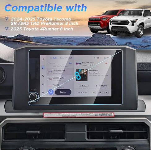 Carwiner Screen Protector Compatible with 2024 Toyota Tacoma SR /SR5/TRD PreRunner Display Accessories，8 inch Matte Tempered Glass Navigation Touch Screen Film. in Kuwait