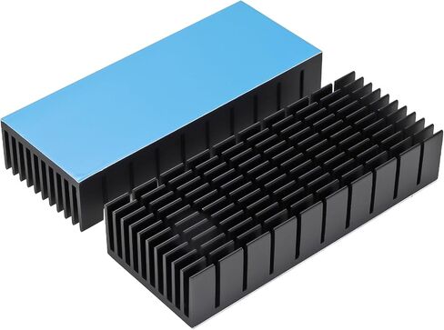 2pcs 40mm Heatsink Kit 100mmx40mmx20mm + 3M8810 Thermal Conductive Adhesive Tape, Cooling Aluminium Heat Sink in Saudi Arabia