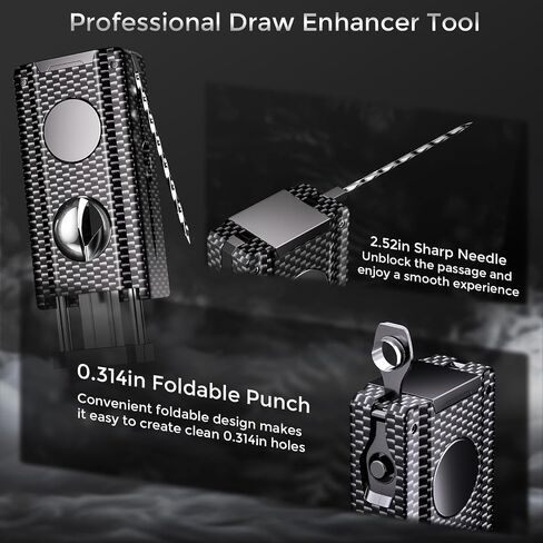 5-in-1 Torch Lighter, Built-in Multi-Functional Accessories, Punch, Draw Enhancer Tool, Holder, Triple Jet Flame, Premium Gifts for Men/Women, Butane Refillable Windproof Lighter for Candles, Travel in Kuwait
