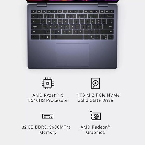 Dell Inspiron 7445 2-in-1 Business Labtop ، Office 2024 Lifetime License ، 14 "Full HD+ Touch Screens ، Amd Ryzen 5 ، Radeon Graphics ، 32 GB DDR5 ، 1 TB SSD ، Photeprint ، Windows 11 Pro ، W/Associory in Kuwait