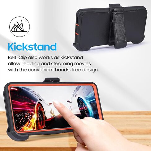 Compatible for Samsung Galaxy A06 Case, Shockproof Heavy Duty Rugged Phone Cover with Belt Clip Holster, Built in Screen Protector (Buck) in Saudi Arabia
