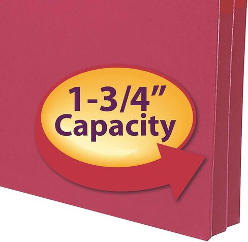 Smead File Pocket, Straight-Cut Tab, 1-3/4" Expansion, Letter Size, Blue, 25 per Box (73215) in Saudi Arabia