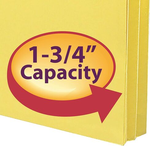 Smead File Pocket, Straight-Cut Tab, 1-3/4" Expansion, Letter Size, Blue, 25 per Box (73215) in Saudi Arabia