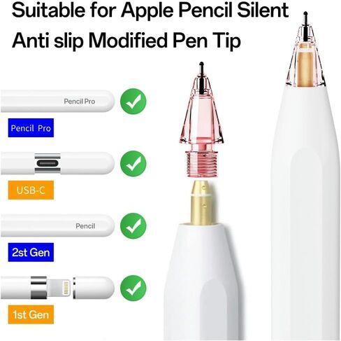 Love Mei Pencil Pencil Tips لـ Apple Pencil Pro ، ونصائح Ipencil تناسب Apple 2nd 1st Gen USB-C ، و Logitech Crayon Digital Pencil ، ونصائح قلم رصاص الإبرة مع Case ، و Ipad Pro Pencil Tips Sets Pink in Kuwait