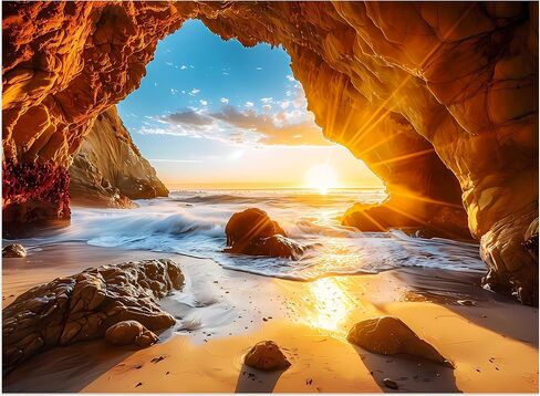 Puzzles for Adults 500 Piece Puzzle Hawaiian Sunset Beach Jigsaw Puzzle, Art Home Decor DIY Funny Parent-Child Game Toy Challenging Puzzle Gift for Mom, Wife, Friend, Finished Puzzle Size is 21 x 15 in Saudi Arabia