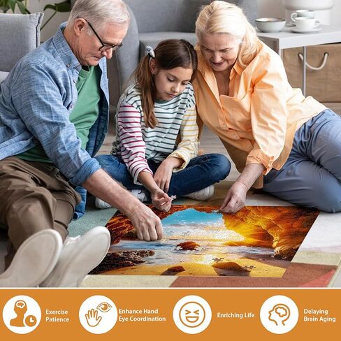 Puzzles for Adults 500 Piece Puzzle Hawaiian Sunset Beach Jigsaw Puzzle, Art Home Decor DIY Funny Parent-Child Game Toy Challenging Puzzle Gift for Mom, Wife, Friend, Finished Puzzle Size is 21 x 15 in Saudi Arabia